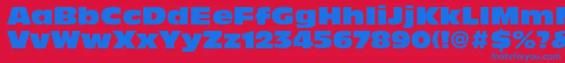 フォントAntiqueolivestdNord – 赤い背景に青い文字