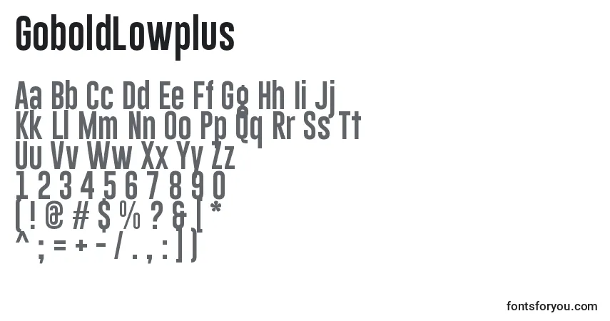 Schriftart GoboldLowplus – Alphabet, Zahlen, spezielle Symbole