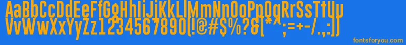 GoboldLowplus-Schriftart – Orangefarbene Schriften auf blauem Hintergrund