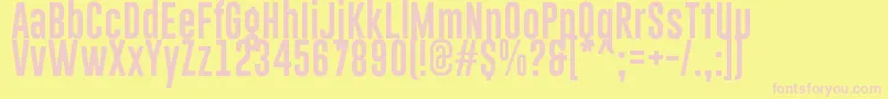 Fonte GoboldLowplus – fontes rosa em um fundo amarelo