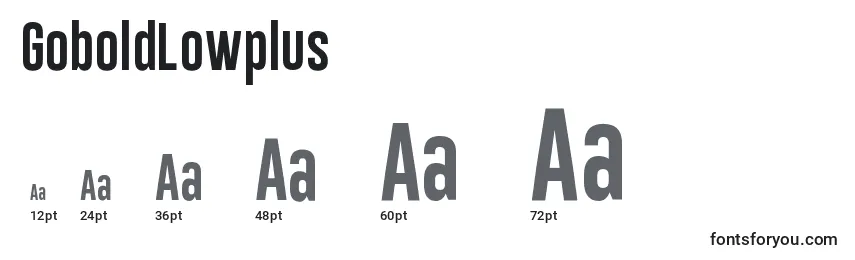 Tamanhos de fonte GoboldLowplus