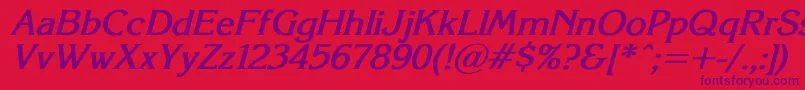 Korinna2 Font – Purple Fonts on Red Background