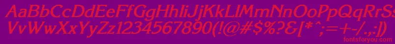 Korinna2 Font – Red Fonts on Purple Background