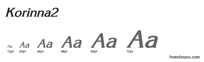 Размеры шрифта Korinna2