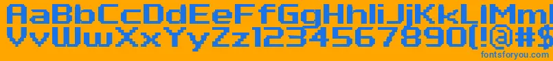 PfTempestaSevenExtendedBold Font – Blue Fonts on Orange Background