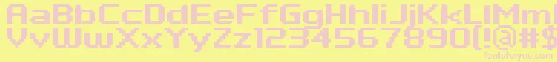 PfTempestaSevenExtendedBold Font – Pink Fonts on Yellow Background