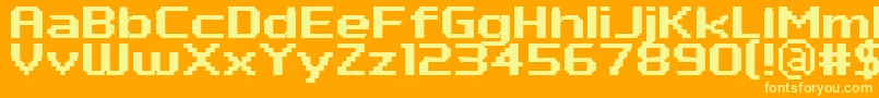 PfTempestaSevenExtendedBold Font – Yellow Fonts on Orange Background