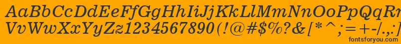 News701ItalicBt Font – Black Fonts on Orange Background