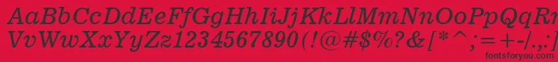 News701ItalicBt Font – Black Fonts on Red Background