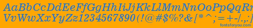 News701ItalicBt Font – Blue Fonts on Orange Background