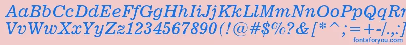 News701ItalicBt Font – Blue Fonts on Pink Background