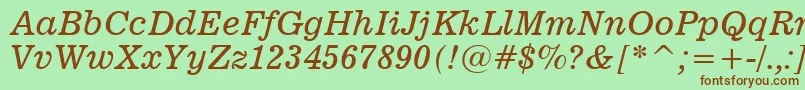 News701ItalicBt Font – Brown Fonts on Green Background