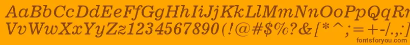 News701ItalicBt Font – Brown Fonts on Orange Background