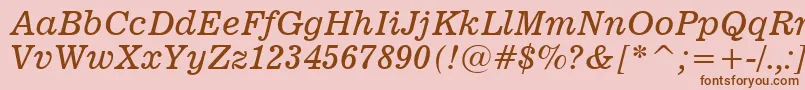 News701ItalicBt Font – Brown Fonts on Pink Background