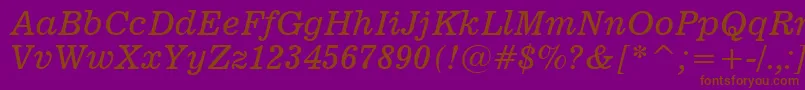 News701ItalicBt Font – Brown Fonts on Purple Background
