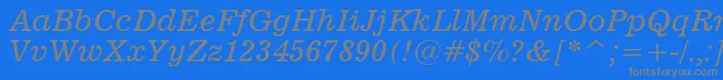 News701ItalicBt Font – Gray Fonts on Blue Background