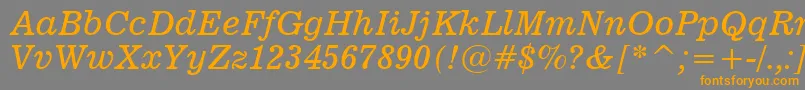 News701ItalicBt Font – Orange Fonts on Gray Background