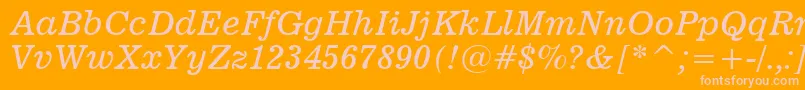 News701ItalicBt Font – Pink Fonts on Orange Background