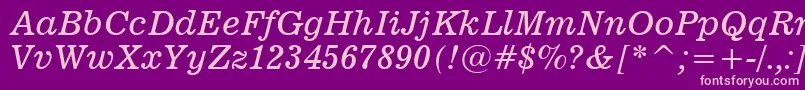 News701ItalicBt Font – Pink Fonts on Purple Background
