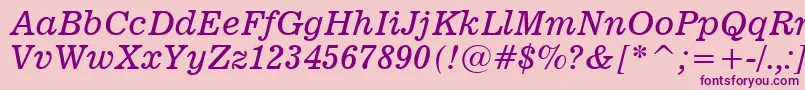 News701ItalicBt Font – Purple Fonts on Pink Background