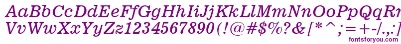 News701ItalicBt Font – Purple Fonts on White Background