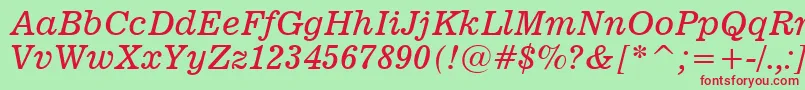 News701ItalicBt Font – Red Fonts on Green Background