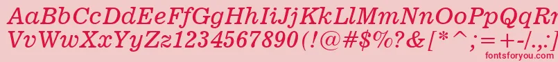 fuente News701ItalicBt – Fuentes Rojas Sobre Fondo Rosa
