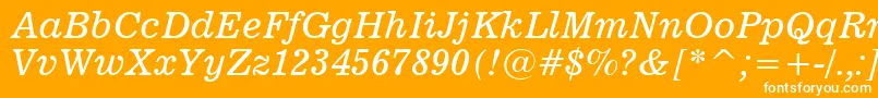 News701ItalicBt Font – White Fonts on Orange Background