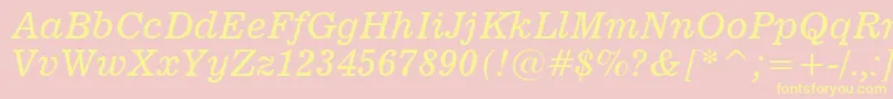 News701ItalicBt Font – Yellow Fonts on Pink Background