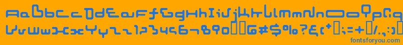 LvdcMirinda Font – Blue Fonts on Orange Background