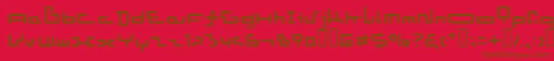 フォントLvdcMirinda – 赤い背景に茶色の文字