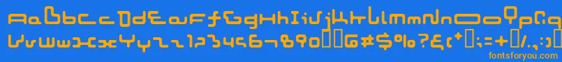 LvdcMirinda Font – Orange Fonts on Blue Background