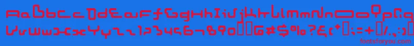 LvdcMirinda Font – Red Fonts on Blue Background