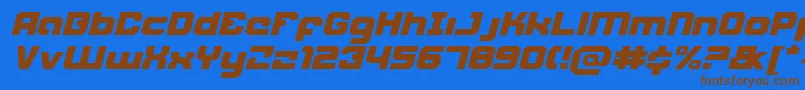 WeaponeerExpandedItalic Font – Brown Fonts on Blue Background