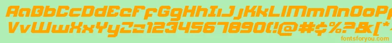 WeaponeerExpandedItalic Font – Orange Fonts on Green Background