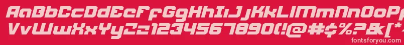 Fonte WeaponeerExpandedItalic – fontes rosa em um fundo vermelho
