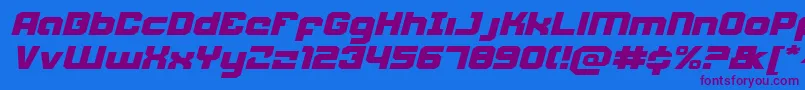 WeaponeerExpandedItalic Font – Purple Fonts on Blue Background