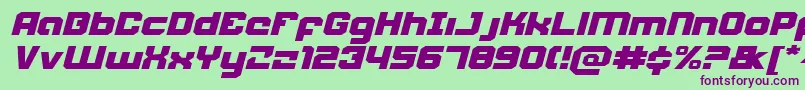 WeaponeerExpandedItalic Font – Purple Fonts on Green Background