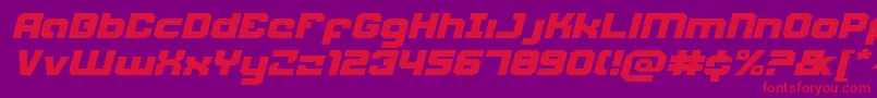WeaponeerExpandedItalic Font – Red Fonts on Purple Background