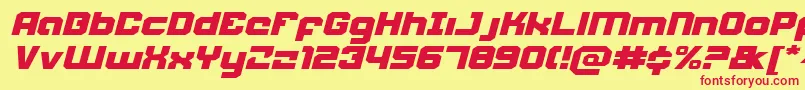 WeaponeerExpandedItalic Font – Red Fonts on Yellow Background