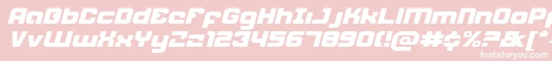 WeaponeerExpandedItalic Font – White Fonts on Pink Background