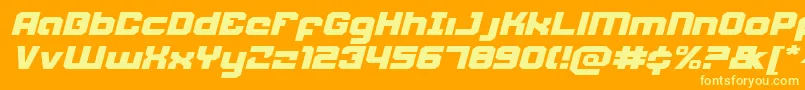 WeaponeerExpandedItalic Font – Yellow Fonts on Orange Background