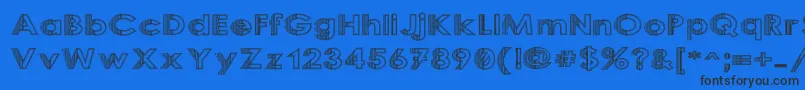 SlicedIron-fontti – mustat fontit sinisellä taustalla