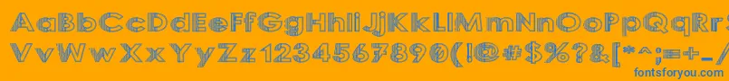 SlicedIron-Schriftart – Blaue Schriften auf orangefarbenem Hintergrund