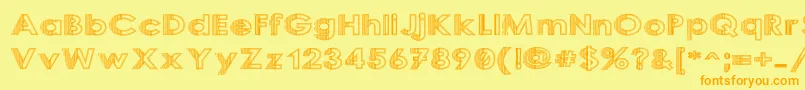 SlicedIron Font – Orange Fonts on Yellow Background