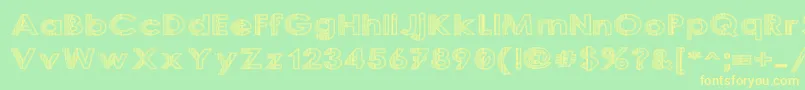 fuente SlicedIron – Fuentes Amarillas Sobre Fondo Verde
