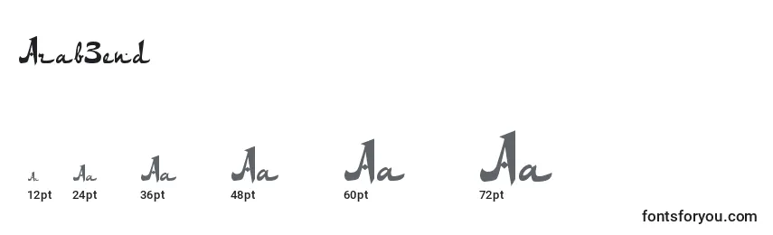 Arab3end Font Sizes