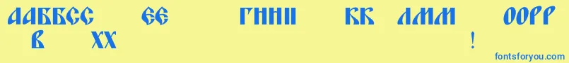 Blagovestfivec Font – Blue Fonts on Yellow Background