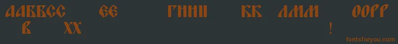 Шрифт Blagovestfivec – коричневые шрифты на чёрном фоне