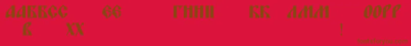 Blagovestfivec Font – Brown Fonts on Red Background